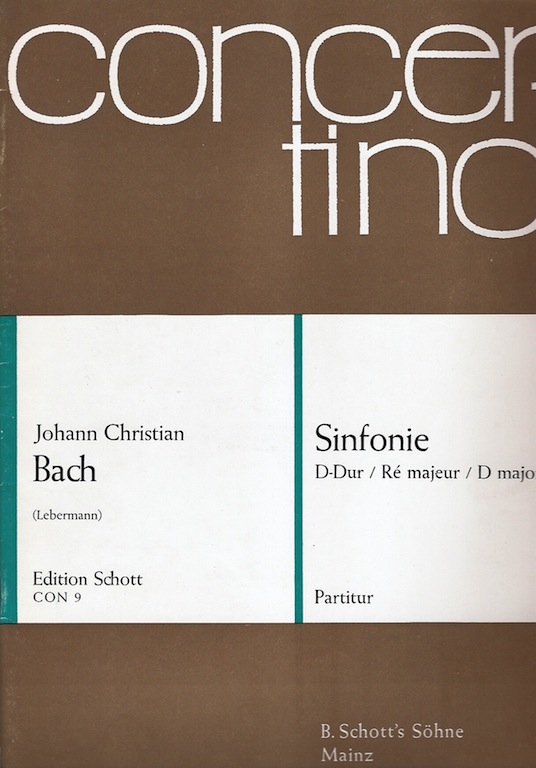 Bach, Sinfonie D-Dur Partitur