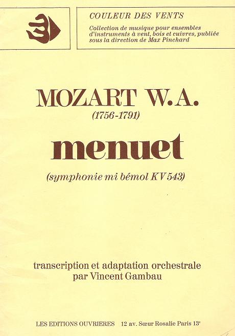 Mozart, Menuet (Symphonie Mi bemol KV 543) Mozart, Menuet (Symphonie Mi bemol KV 543)