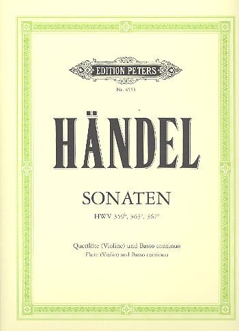 Händel G.F. 3 Sonaten HWV 359b/363b/367b Händel G.F. 3 Sonaten HWV 359b/363b/367b