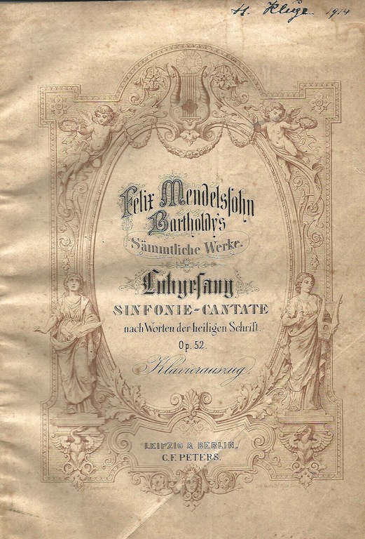 Mendelssohn, Lobgesang Sinfonie-Cantata Op.52 Klavierauszug