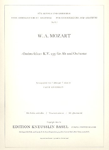 Mozart, Ombra felice KV255 Partitur